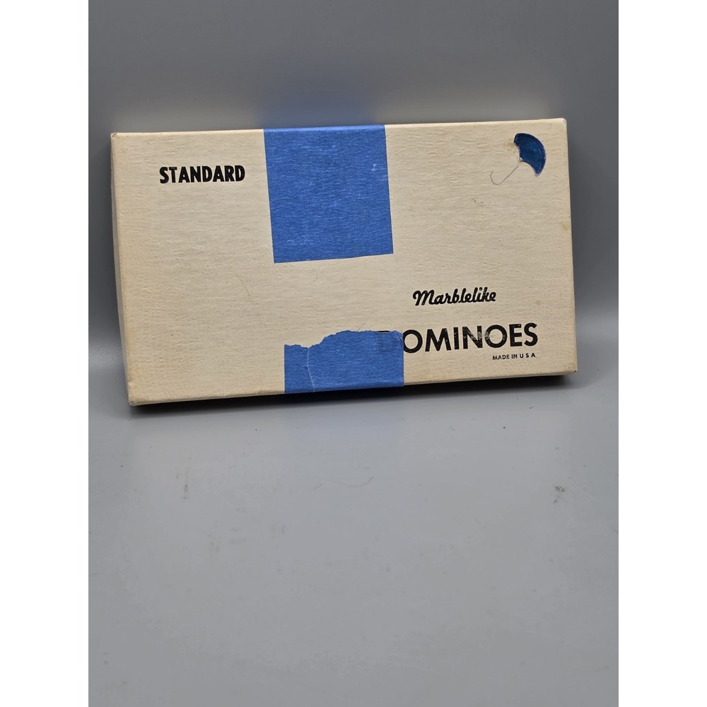 Vintage Marbelite Standard Dominoes Made in USA 42 Rules Box 26 Pieces